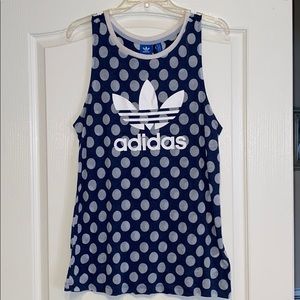 Adidas Tank Top Muscle Tee Blue/White S